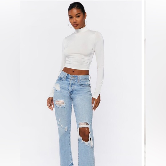 Forever 21 | Tops | Nwt Forever 2 White Mock Neck Top | Poshmark